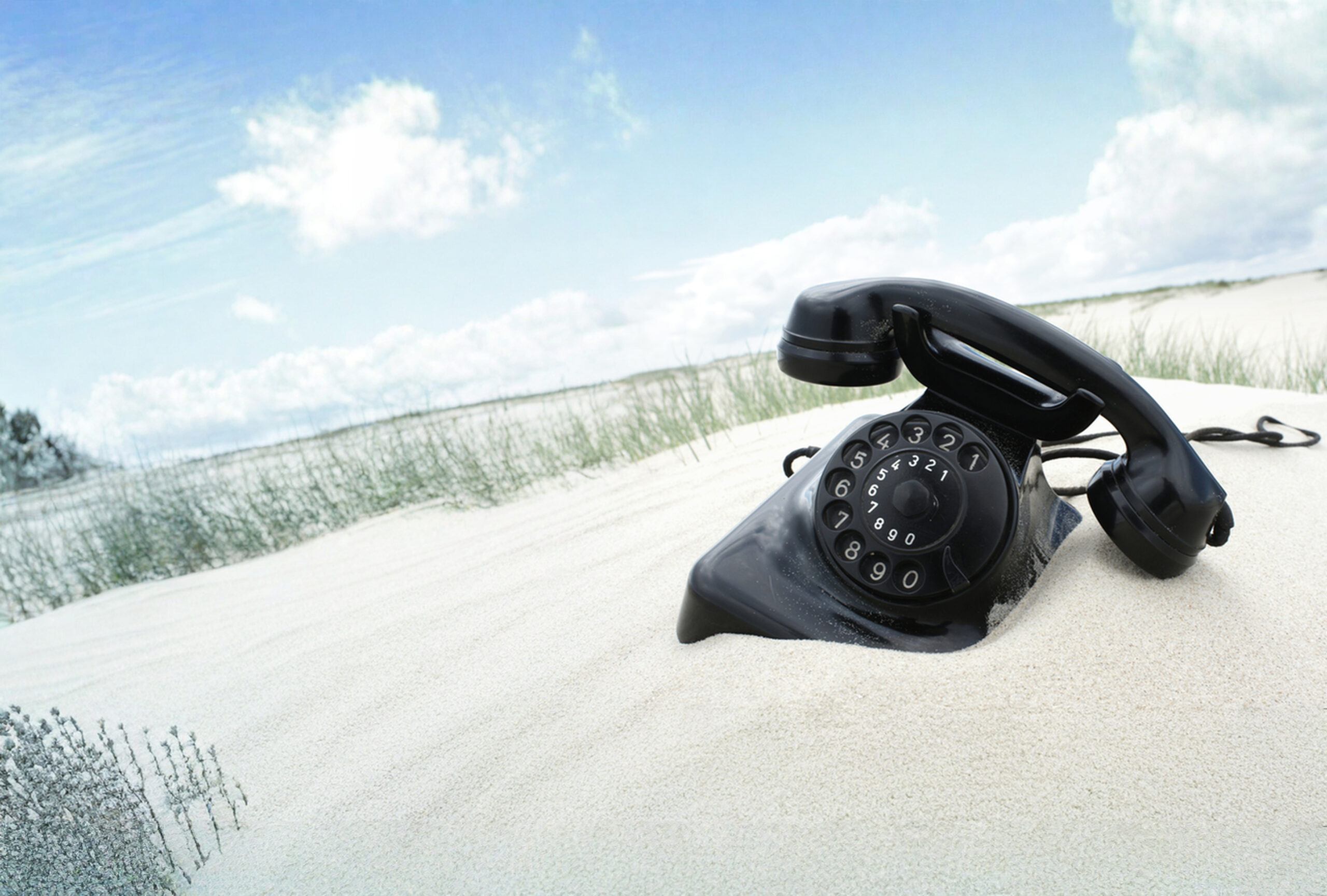 a phone at the beach